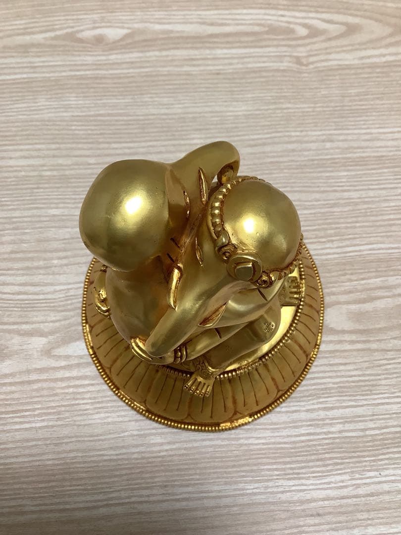 《 チベット密教　新品　1点物 》 オリジナル　鍍金　ガネーシャ　歓喜天　76