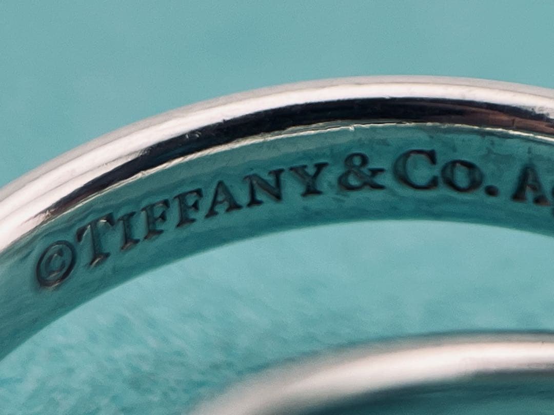 f119 美品 ティファニー インターロッキング ダブルリング 925 約14号