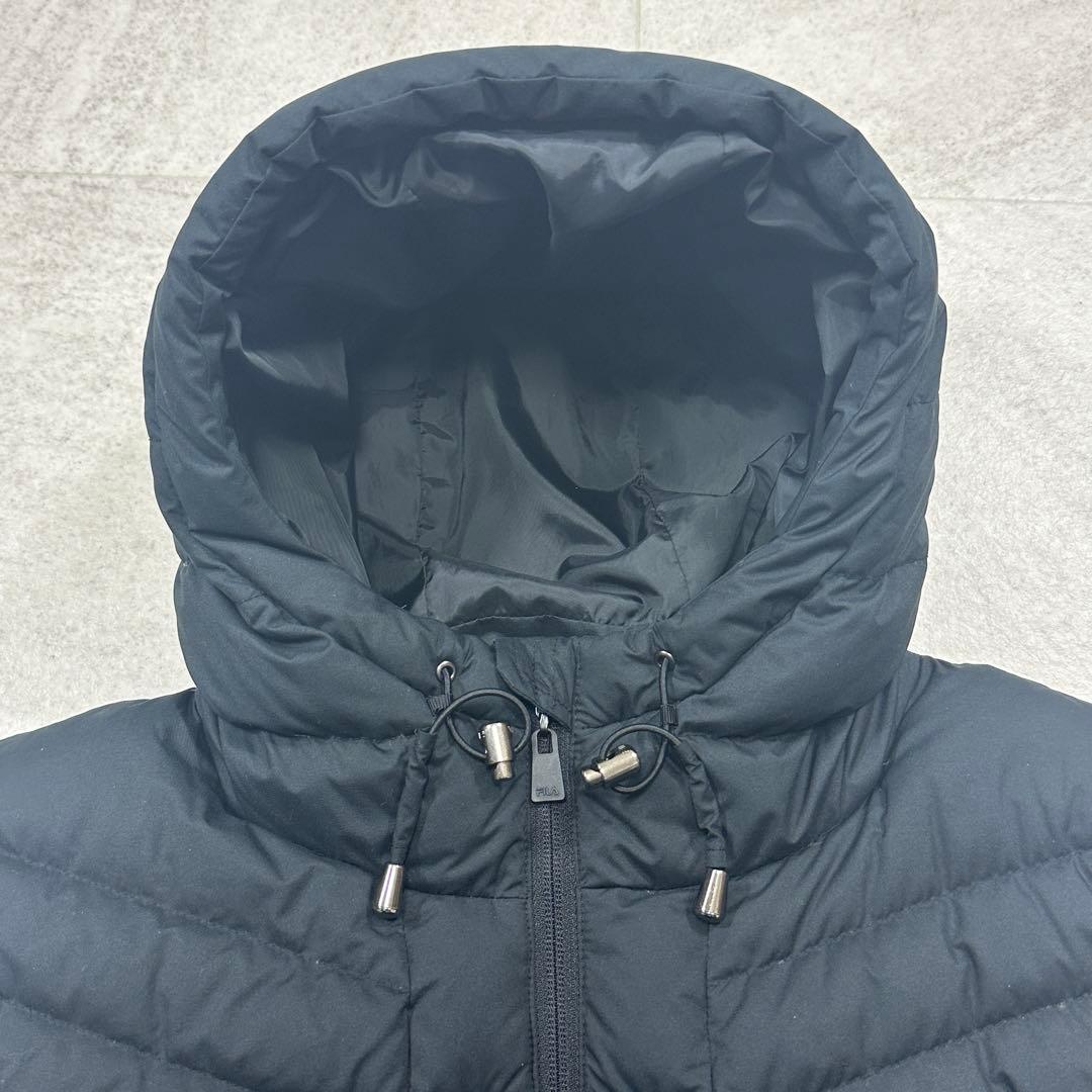 フィラゴルフ】ダウンコート ロング ロゴ刺繍 フード ダブルジップ LL