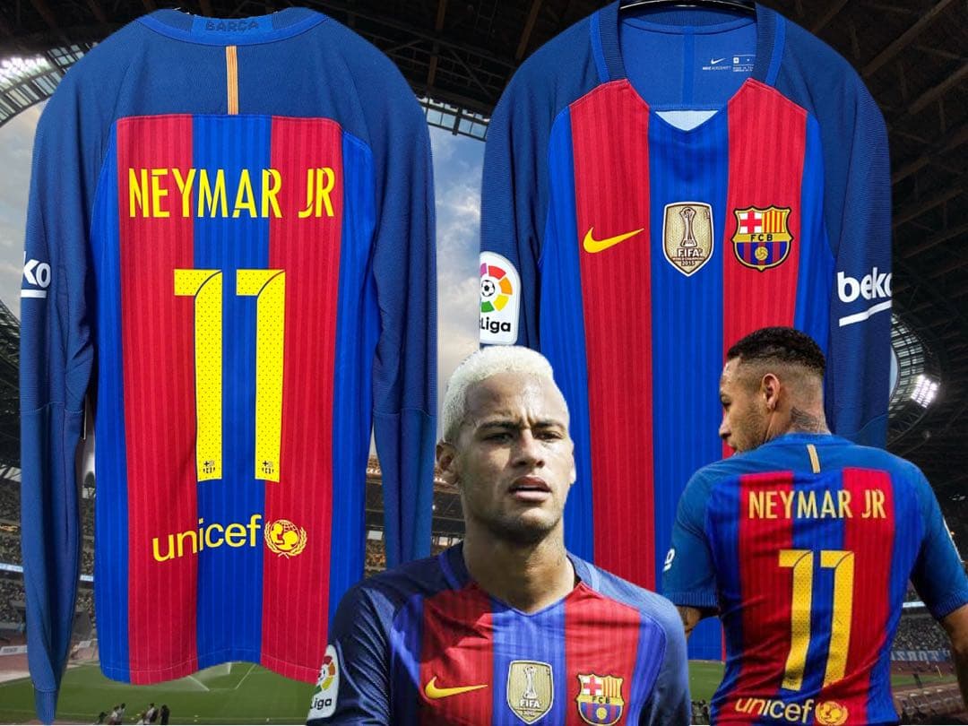 ネイマール#11】バルセロナ 選手支給 ユニフォーム 16/17 - メルカリ