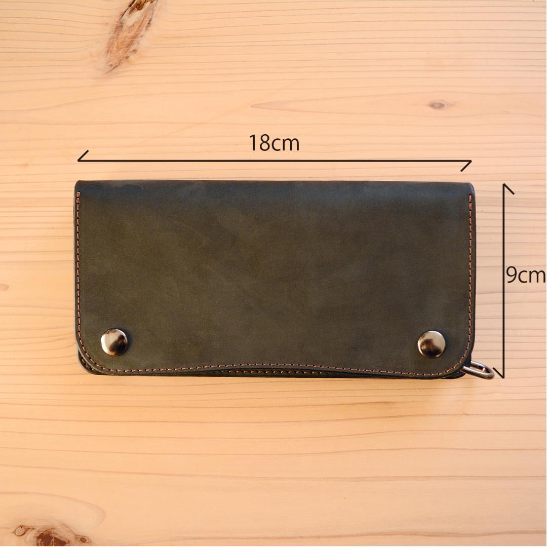 育てる艶革 ロング トラッカーウォレット イタリアンレザー - メルカリ