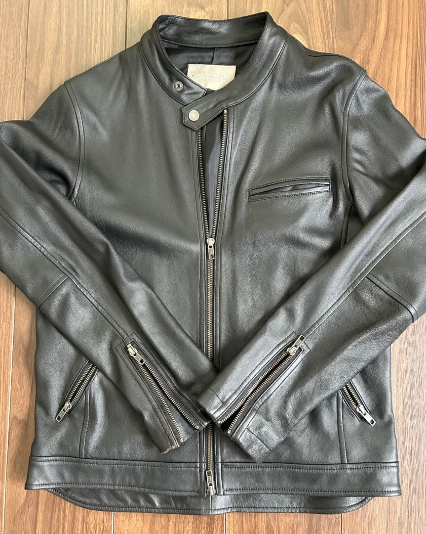 美品中古　ユナイテッドアローズ　レザー シングルライダースジャケットLサイズ UNITED ARROWS（ユナイテッドアローズ） レザー ライダースジャケット