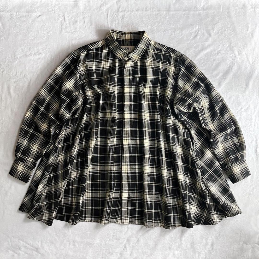 KIDILL Aライン ウール チェックシャツ オンブレチェック - メルカリ