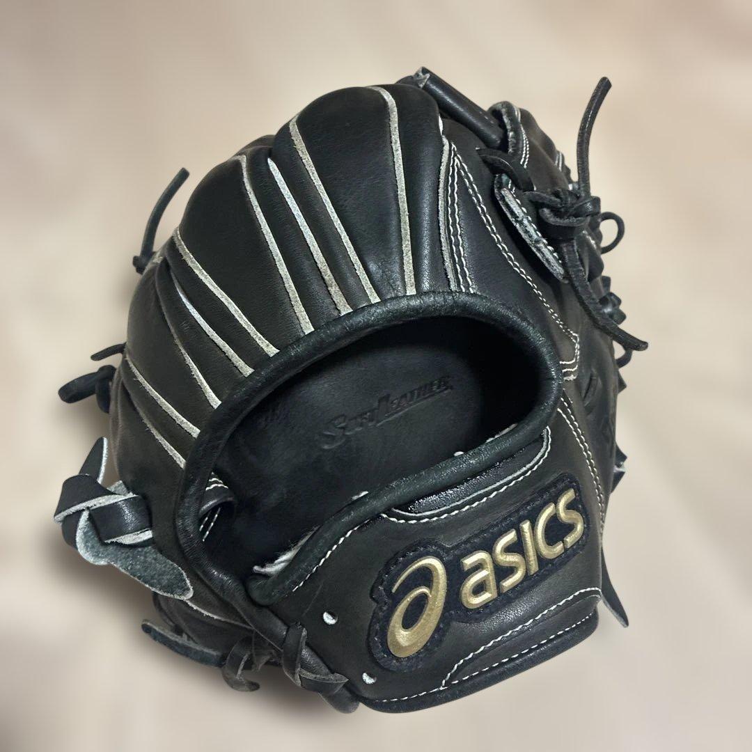 asics ゴールドステージ　内野用 黒 ASICS（アシックス） ブラックのみ 野球 硬式グラブ/グローブ ゴールド