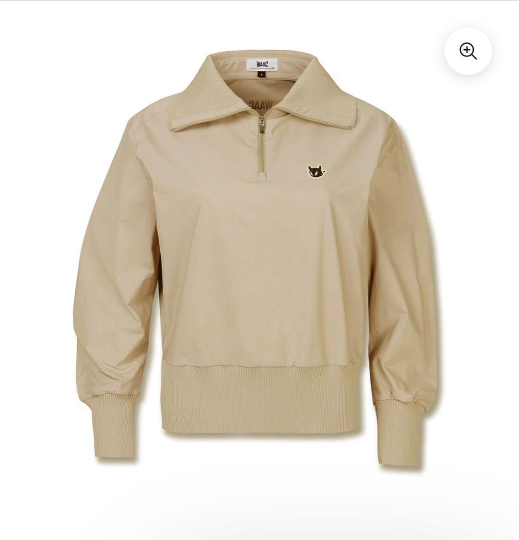 値下げ【超美品】WAAC WOMEN トリコットタフタハーフジップ ベージュ WOMEN トリコットタフタハーフジップ ブラック