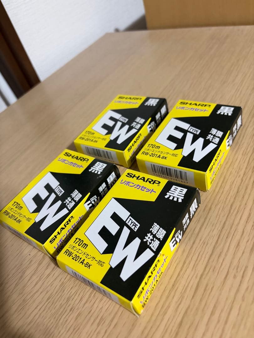 SHARP EWタイプ 黒インクリボン 170m 4個セット - メルカリ