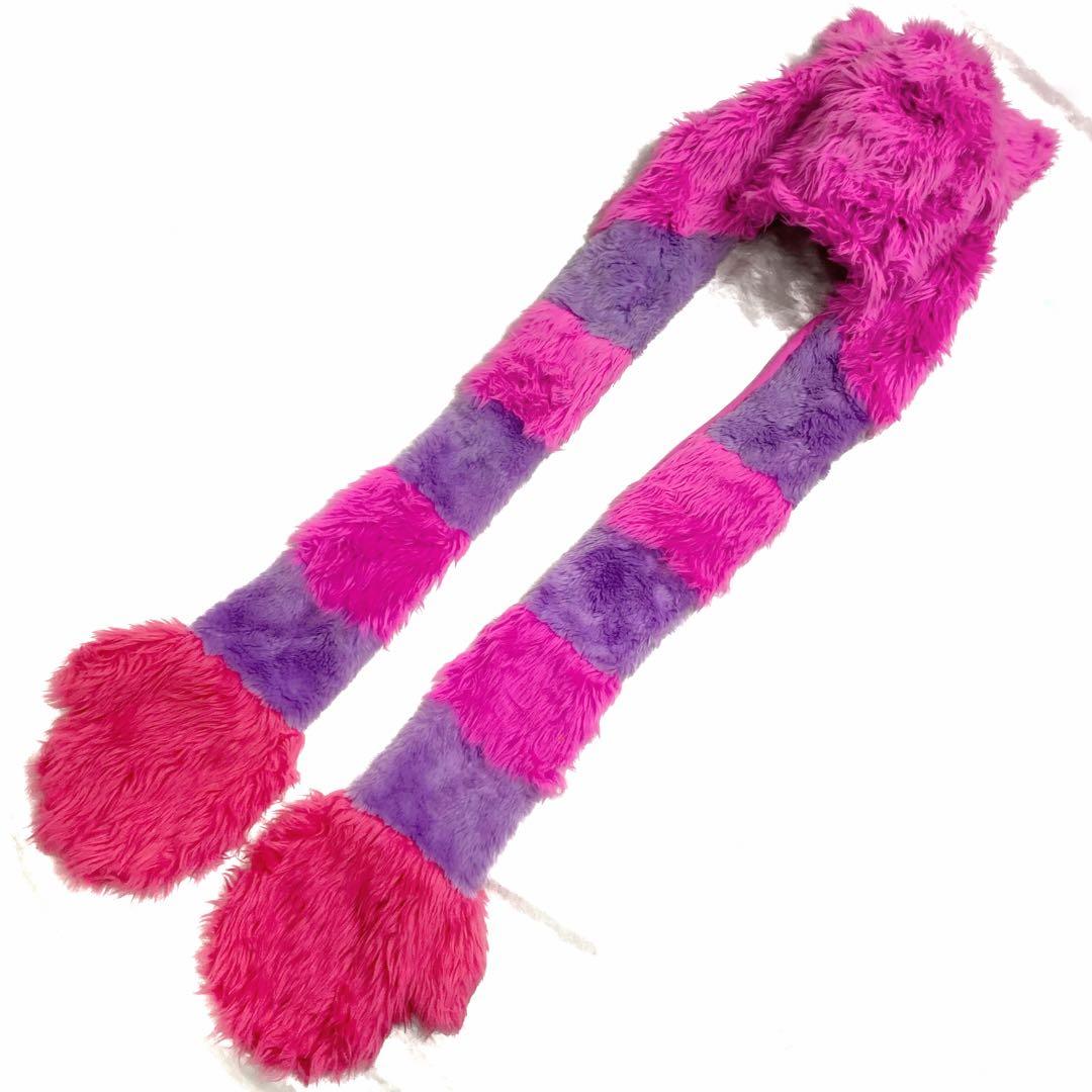 【週末限定価格】美品✨チェシャ猫マフラーキャップ ファンキャップ ディズニー