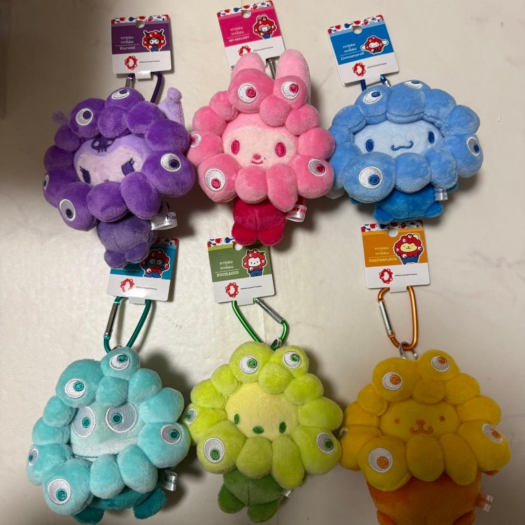サンリオ ミャクミャク 推しカラー セミコンプ 万博 ぬいぐるみ 6個