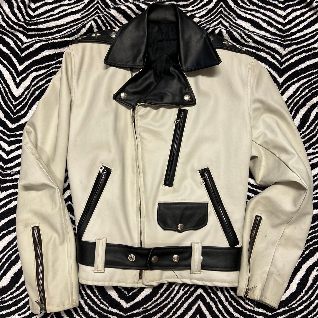 ビンテージ 50s 白黒 ライダース ジャケット vintage ロカビリー