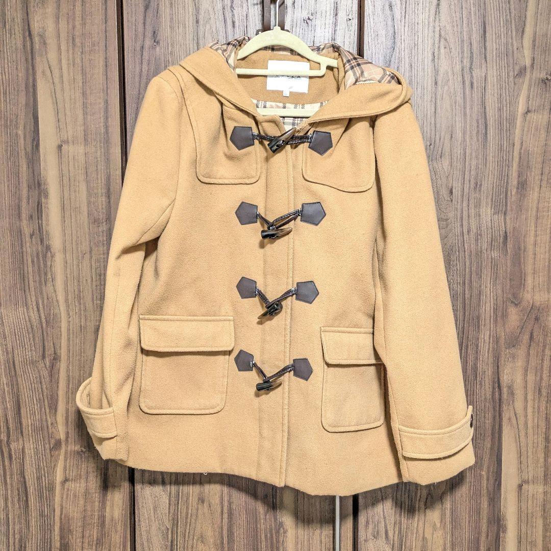 レディース ベージュ ダッフルコート LLサイズ フード付き - メルカリ