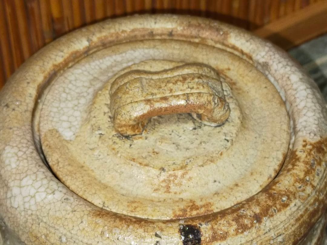 ♥美濃焼 美濃伊賀 水指 桐箱付き 茶道具 骨董品 古玩 - メルカリ