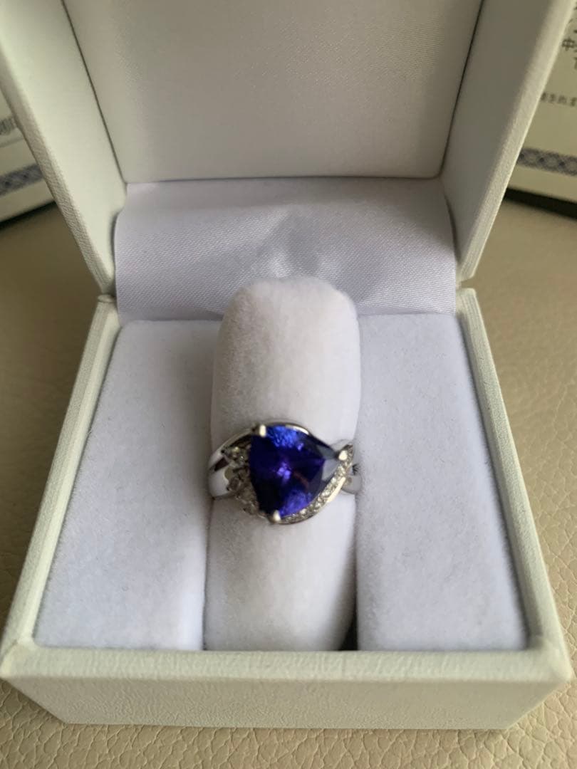 大粒❇️3.650ct！タンザナイト ダイヤ計0.23ct ptリング 11号❇️