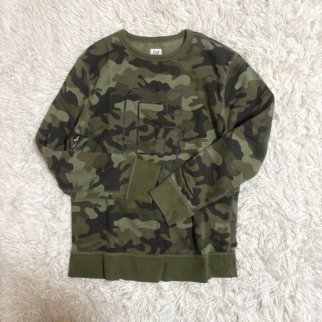 00s y2k GAP カモフラ 迷彩柄 ビッグロゴ トレーナー 平成ギャル