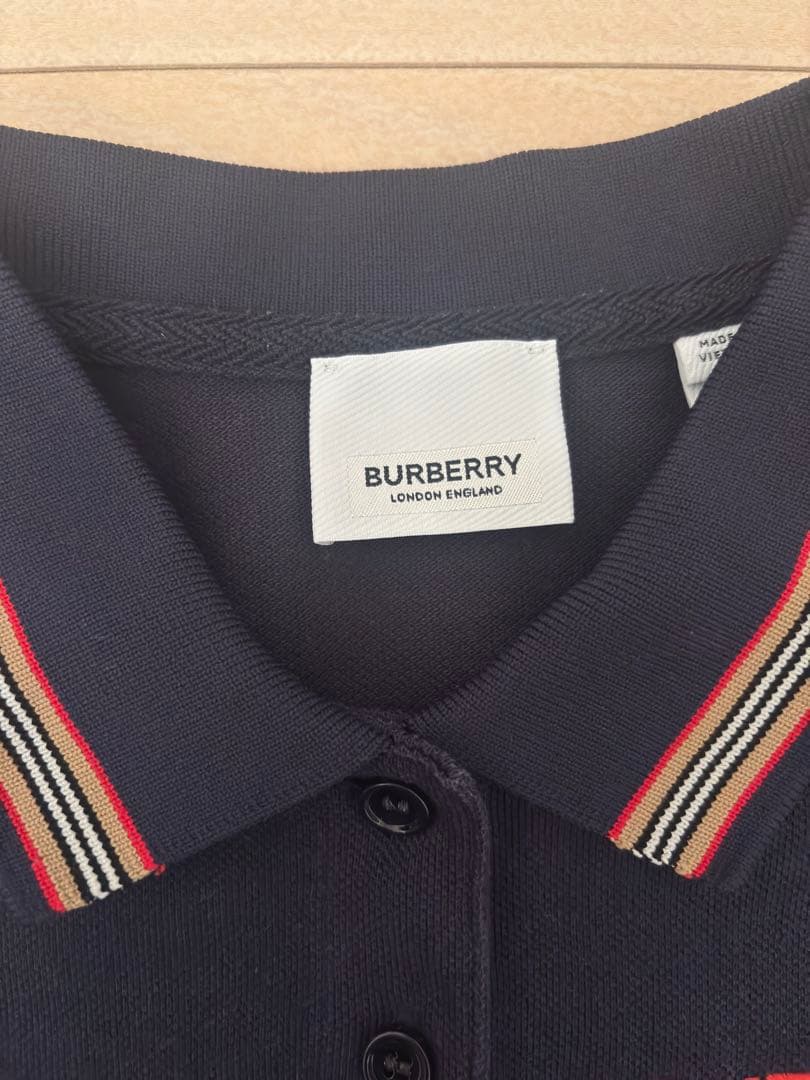 BURBERRY ネイビー 半袖ポロワンピース 150cm - メルカリ