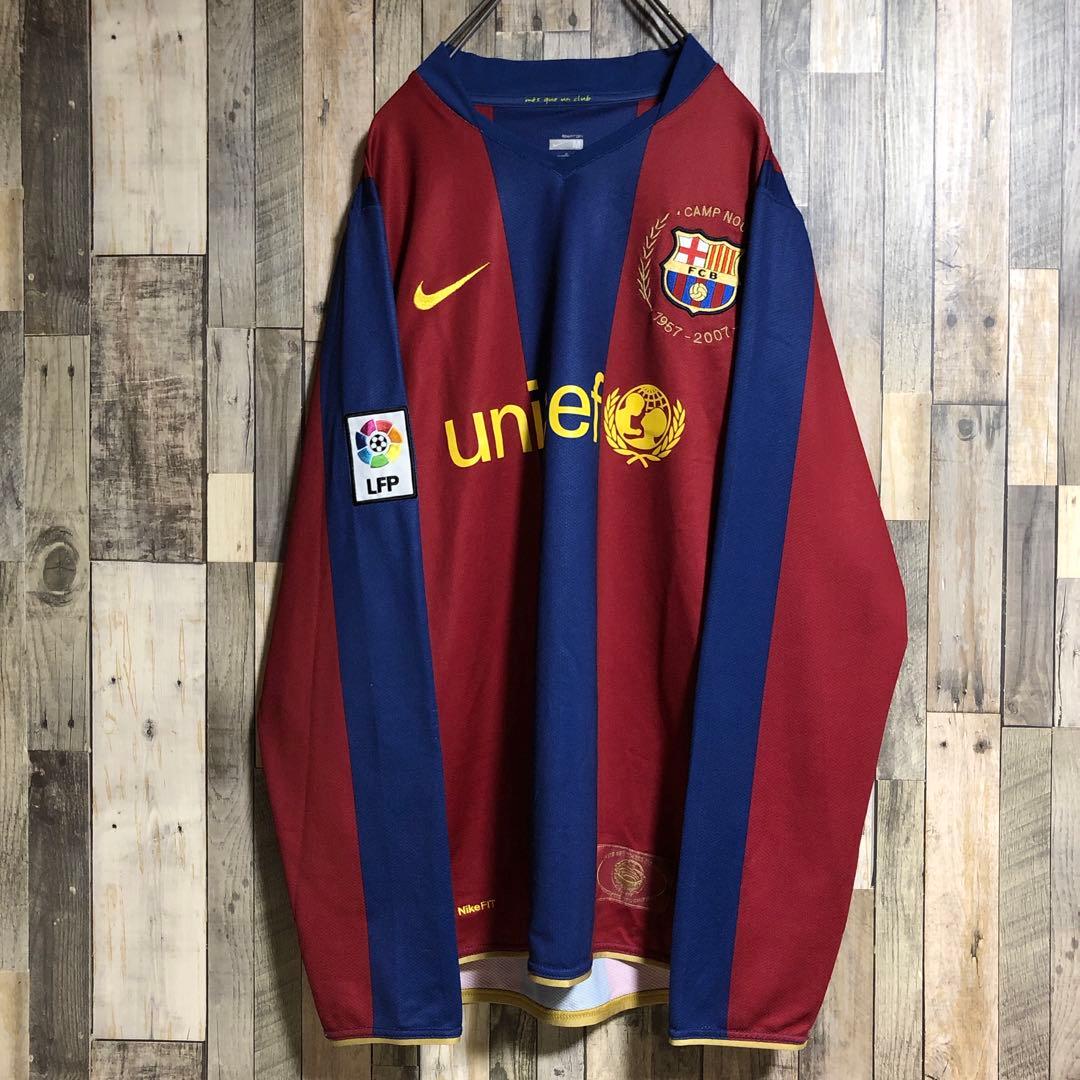 ナイキ FCバルセロナ 07/08 ホーム ユニフォーム 長袖 M 00s 古着