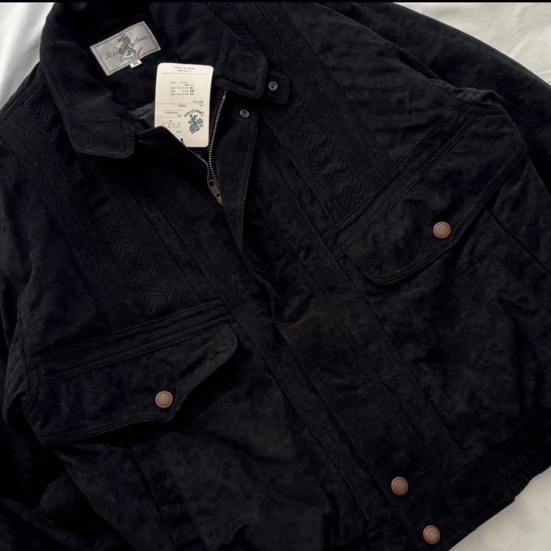 00's vintage スエード調ブルゾン ブラック 短丈 アメカジ シティー