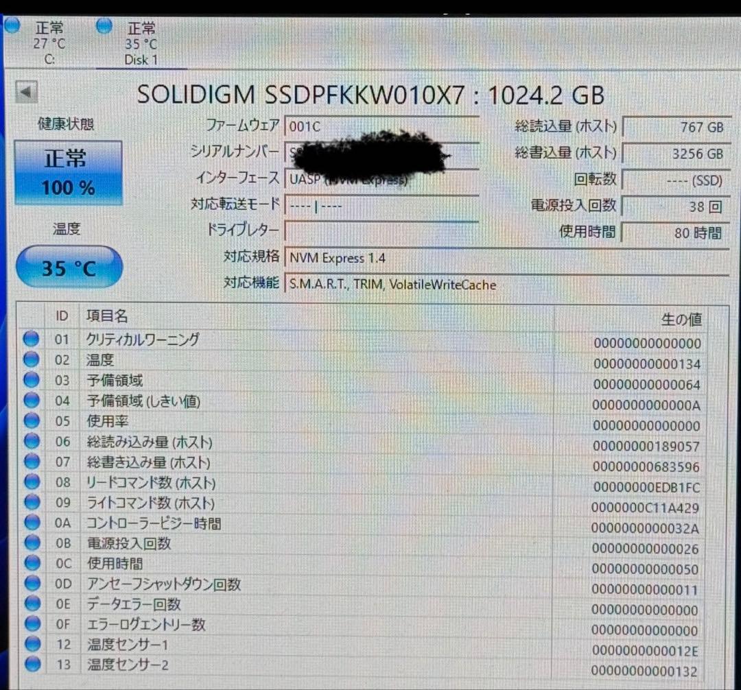 内蔵型SSD SOLIDIGM P44 Pro 1024.2GB SSD