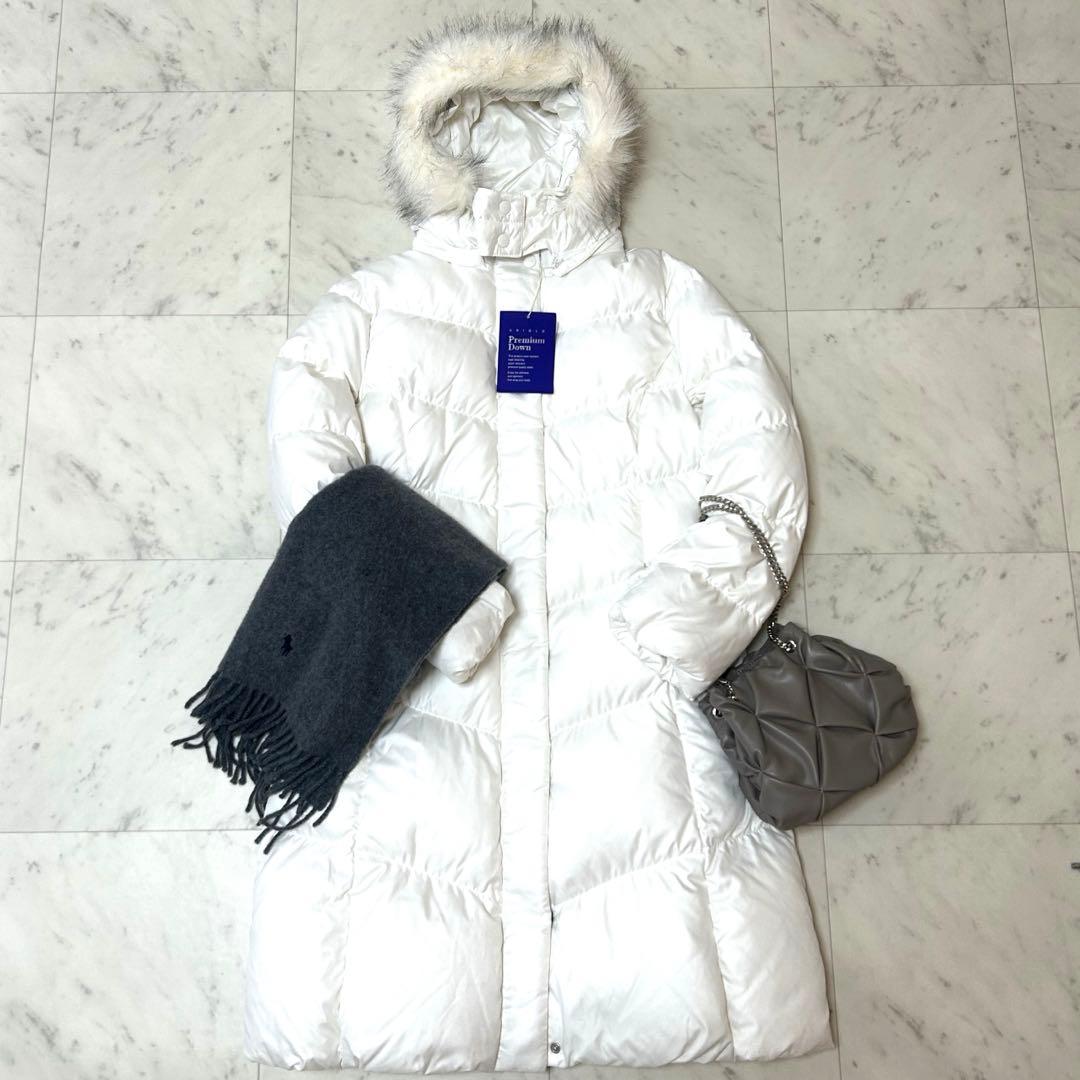 新品 ユニクロ プレミアム ダウンコート ホワイト ロングダウン