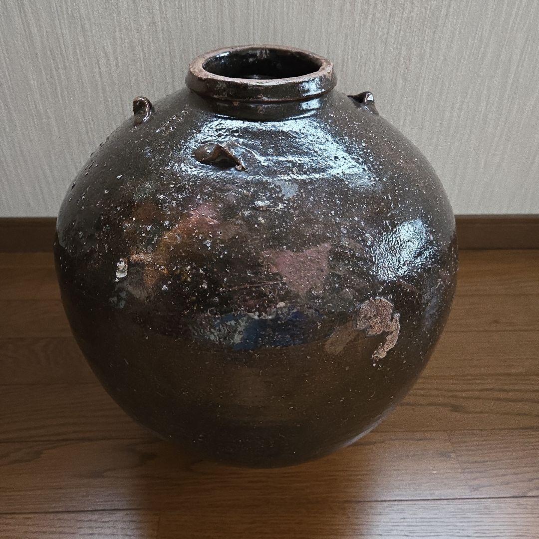 アンティーク　四耳壺　壺　民藝 瀬戸 灰釉四耳壺 | 鶴田 純久の章 お話