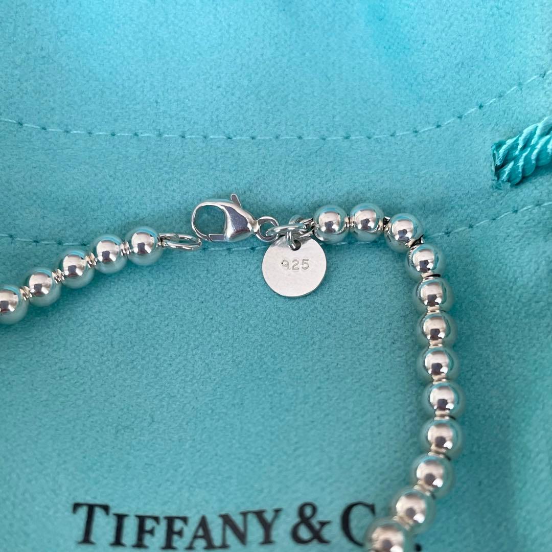 ティファニーハートタグ ビーズ ブレスレット シルバー ＆ ローズ