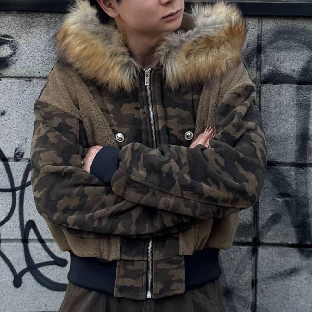 大本命⭐️新品・ミリタリーファージャケット PCTOKYO XL 迷彩