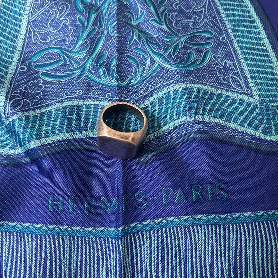 HERMES PARIS 大判スカーフ \"アトランティス\" シルク OCEAN