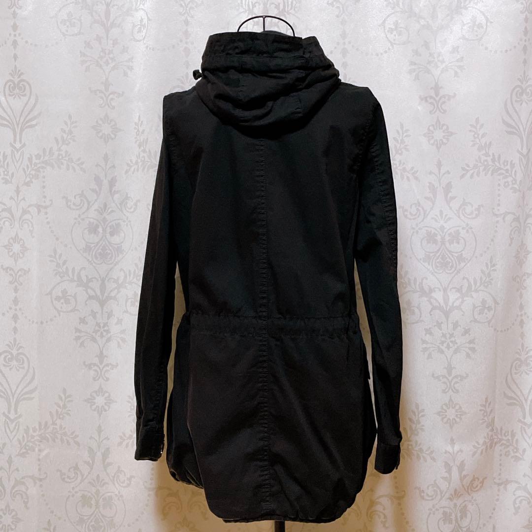 薄手 ミリタリーコート 黒 平成ギャルy2k ダークコア グランジ d.i.a系