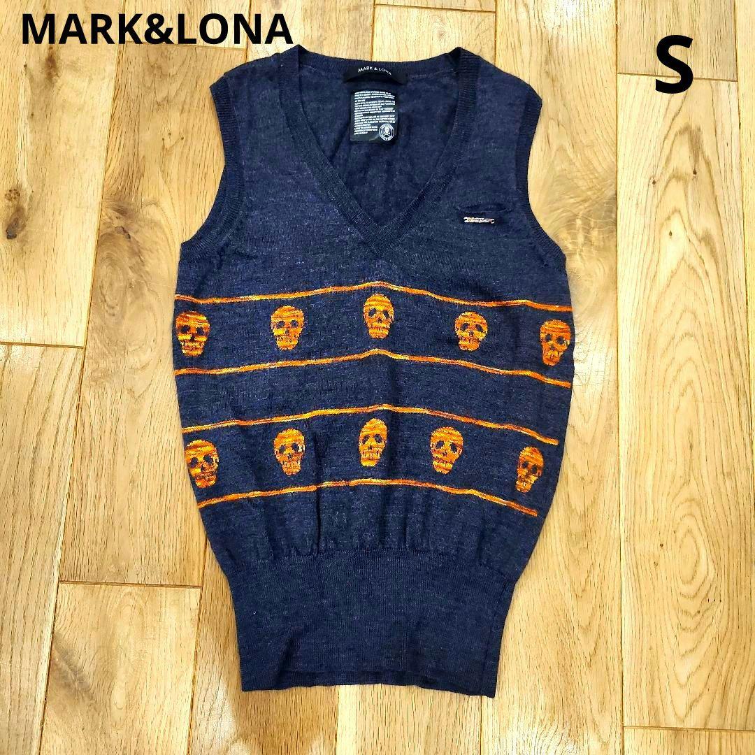 美品✨マークアンドロナ スカル　ニットベスト S　ゴルフ　MARK&LONA MARK&LONA - シャドウスカル ゴルフニットベスト | カーキ | メンズ