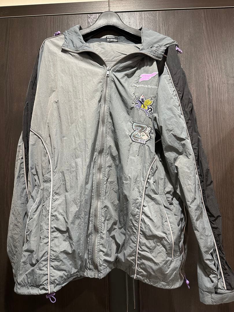 ずっと真夜中でいいのに。セットアップ グレー ナイロンジャケット　ナイロンパンツ