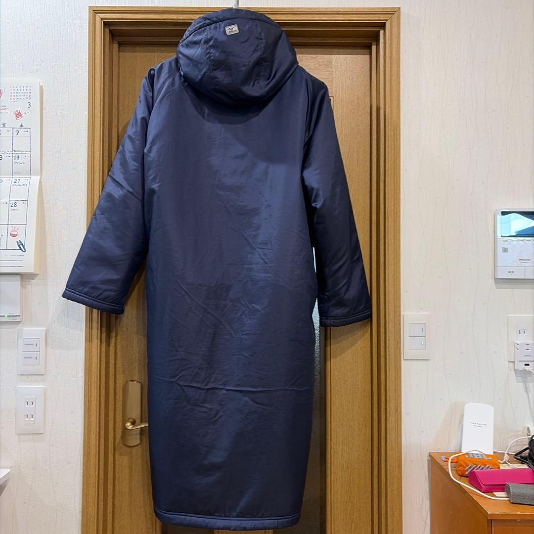 Mizuno ネイビー ベンチコート フード付き - メルカリ