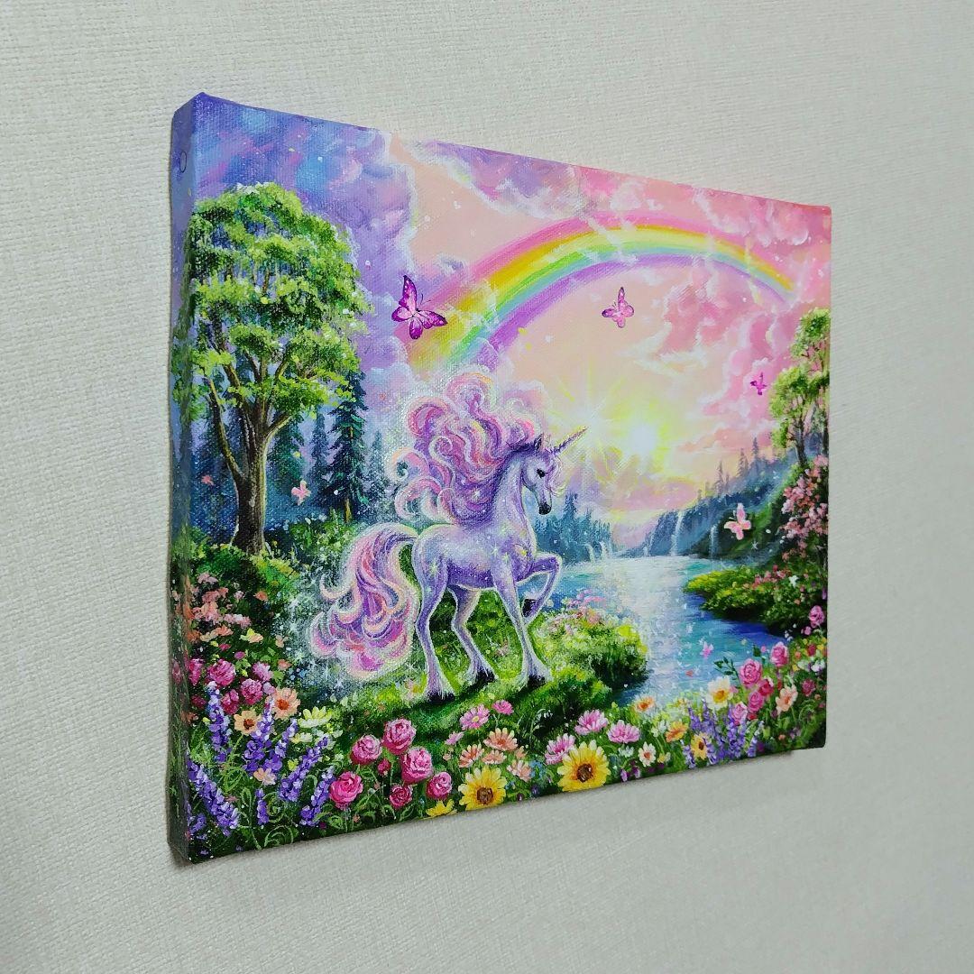 琥*ん様 【ユニコーン】アクリル画 F3 風景画 絵画