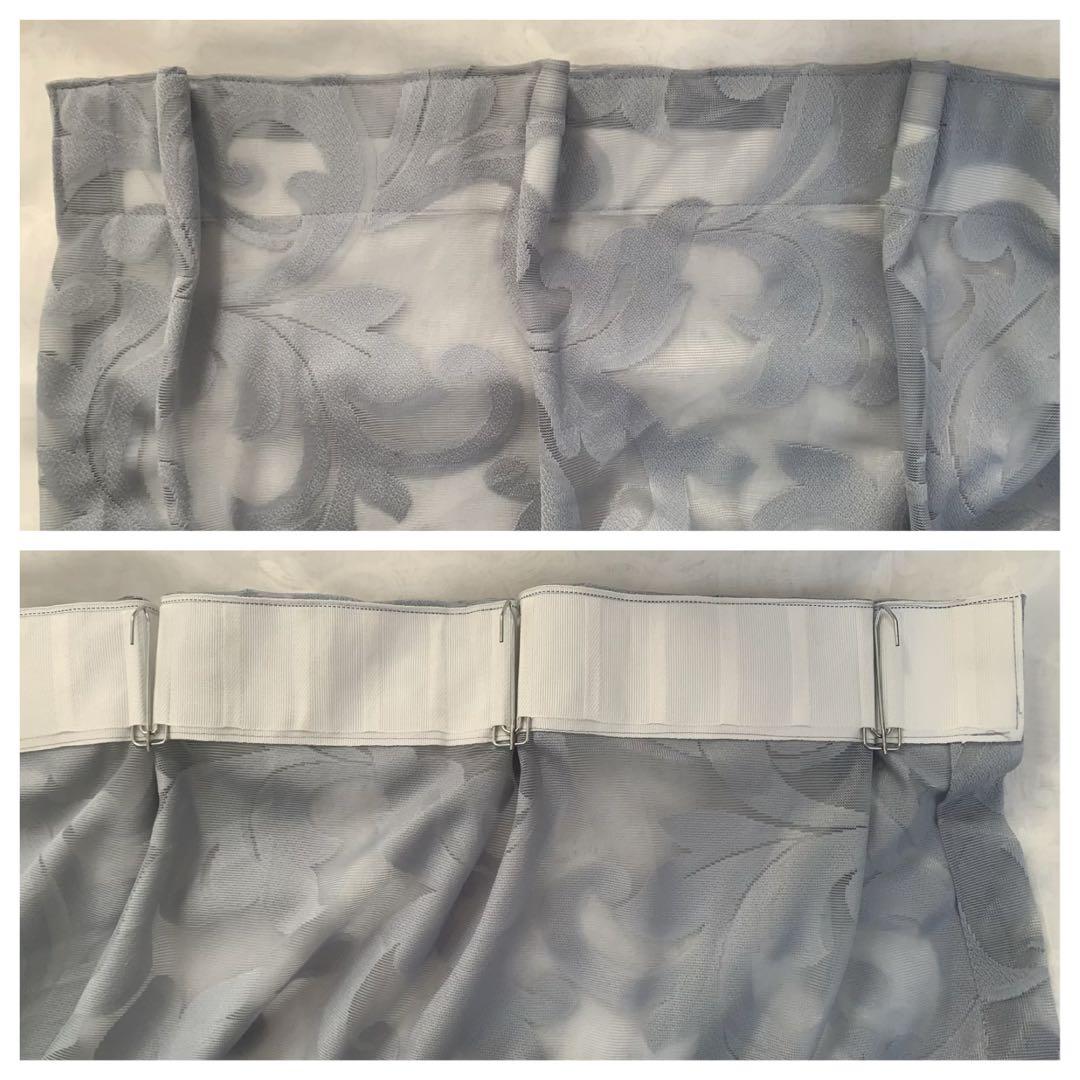 3）12番-グレー レースカーテン 目隠し 幅150cm 2枚組 - メルカリ