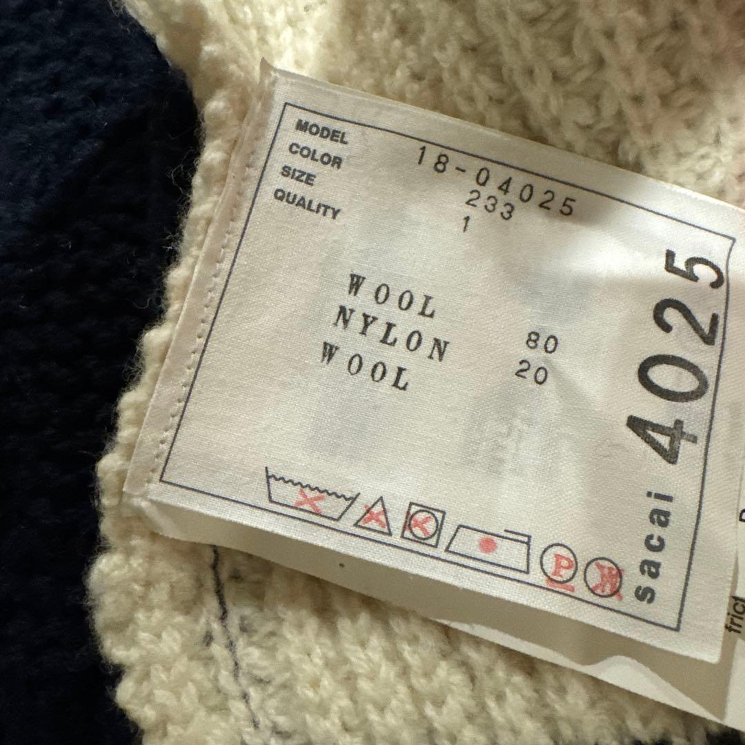 Sacai ジップアップ ライダースニット 1 18-04025 18AW - メルカリ