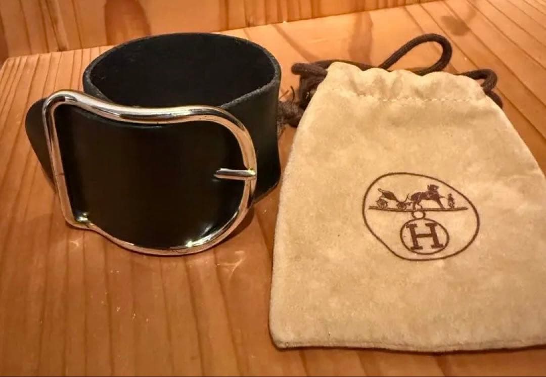 HERMES ブラックレザーブレスレット　おまけ　巾着袋 HERMES（エルメス） 【新品未使用】エルメス ケリーツイストPM レザー