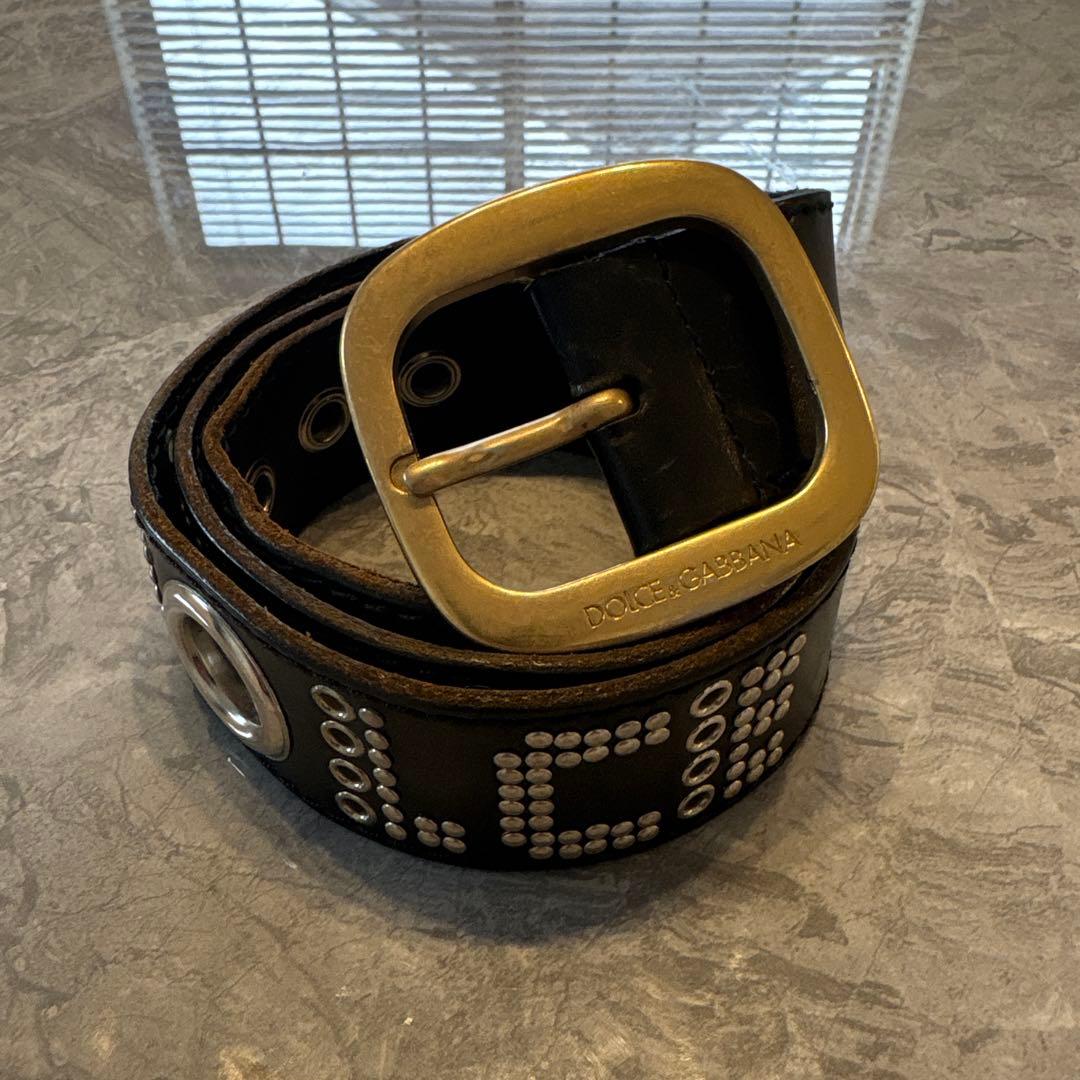 DOLCE & GABBANA スタッズベルト 黒 - メルカリ