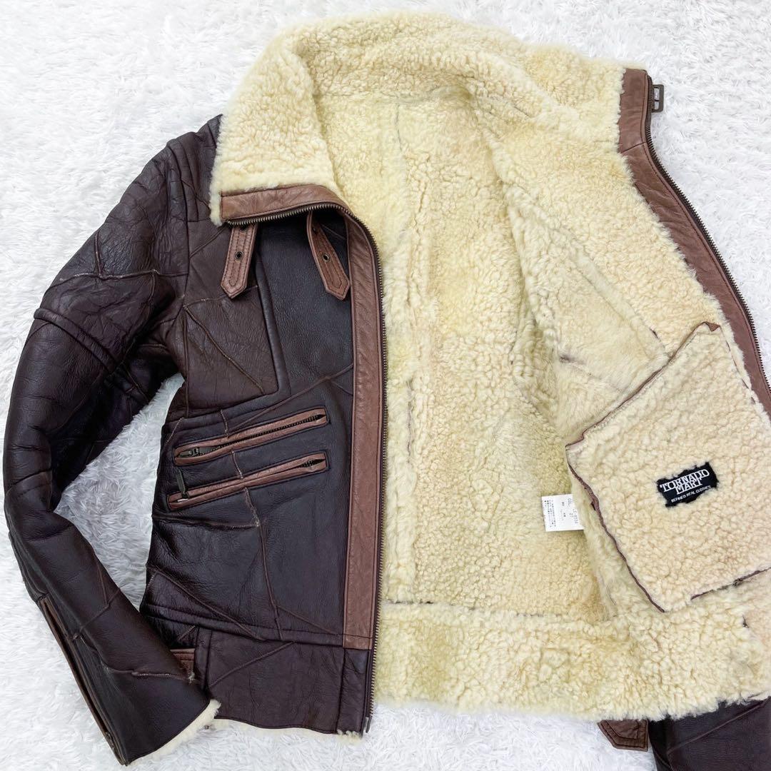 トルネードマート ラムレザー パッチワーク 切替 ライダースジャケット M 茶色 イタリアラムレザーシングルライダース｜メンズファッション通販 MEN'S