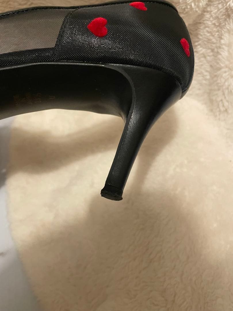 【極美品✨】ダイアナ　クロアカハートフロッキー　パンプス　ハイヒール 黒