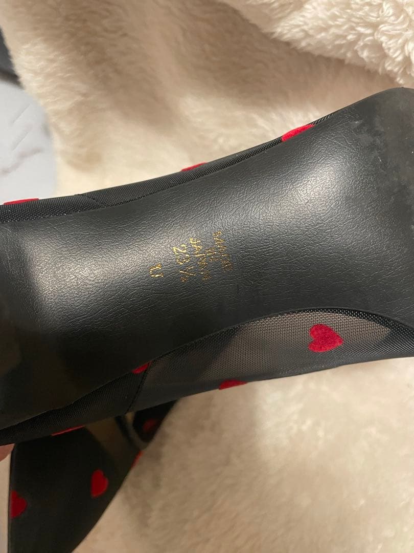 【極美品✨】ダイアナ　クロアカハートフロッキー　パンプス　ハイヒール 黒