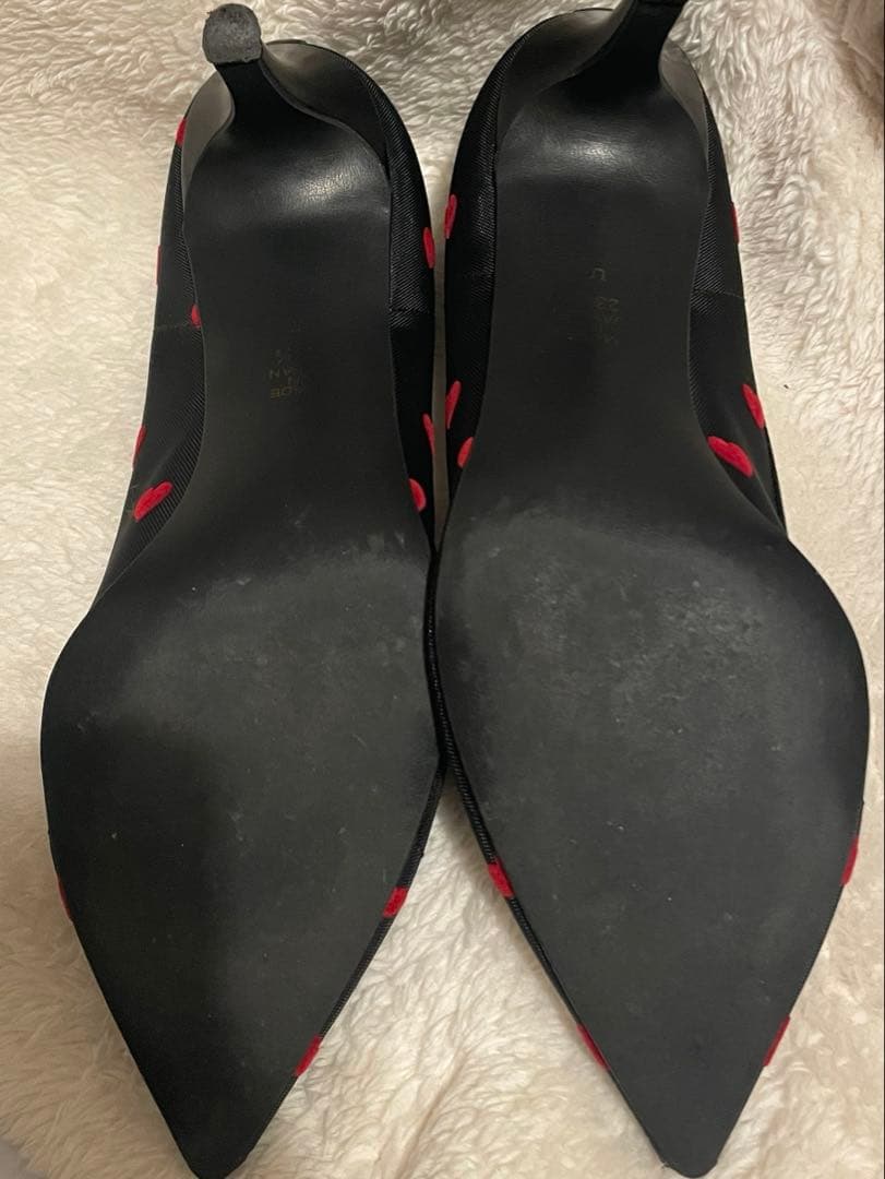 【極美品✨】ダイアナ　クロアカハートフロッキー　パンプス　ハイヒール 黒