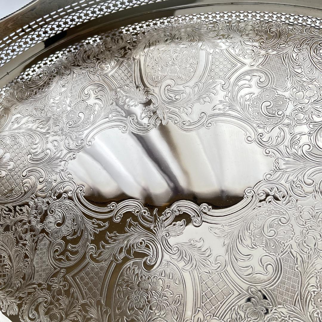 Mappin&Webb】 マッピンアンドウェッブ ギャラリートレー 45cm 工芸品