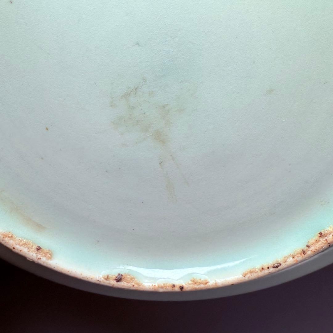 江戸時代 柿右衛門手 青磁竹梅文皿 桐箱付 赤絵 雲 古美術 鍋島青磁