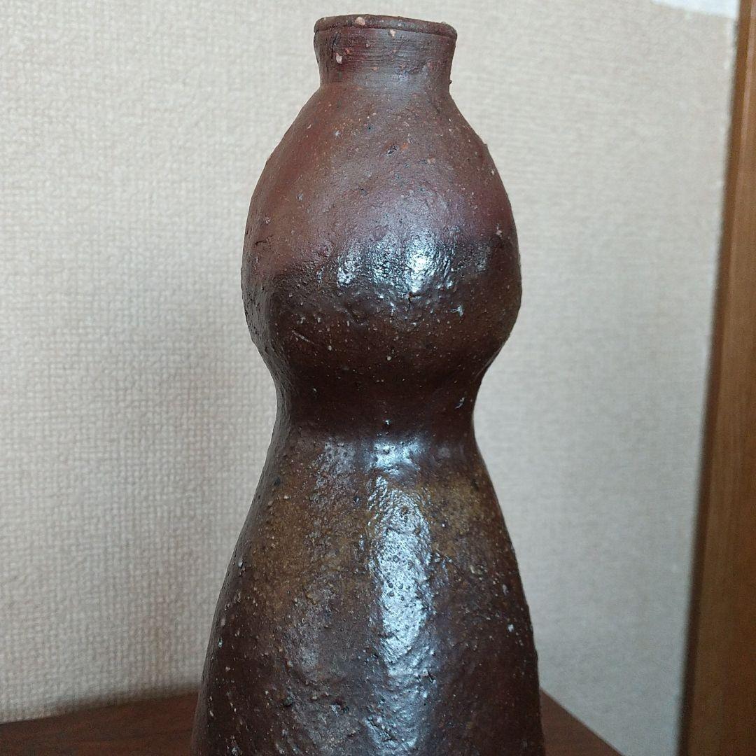 《新品未使用》備前焼  紐作り花入・花器