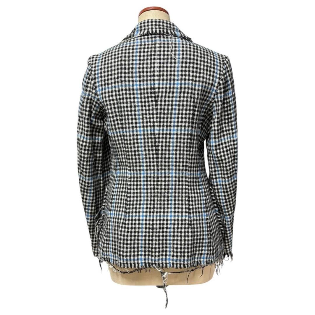 04AW ジュンヤワタナベマン 断ち切り ウール チェック ジャケット M