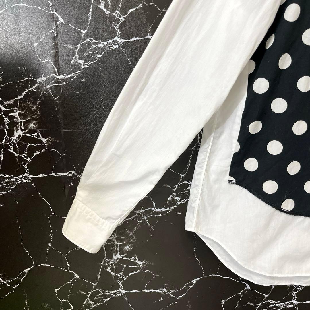 ブラックコムデギャルソン・長袖シャツ・ブラウス・切り替え・ドット柄