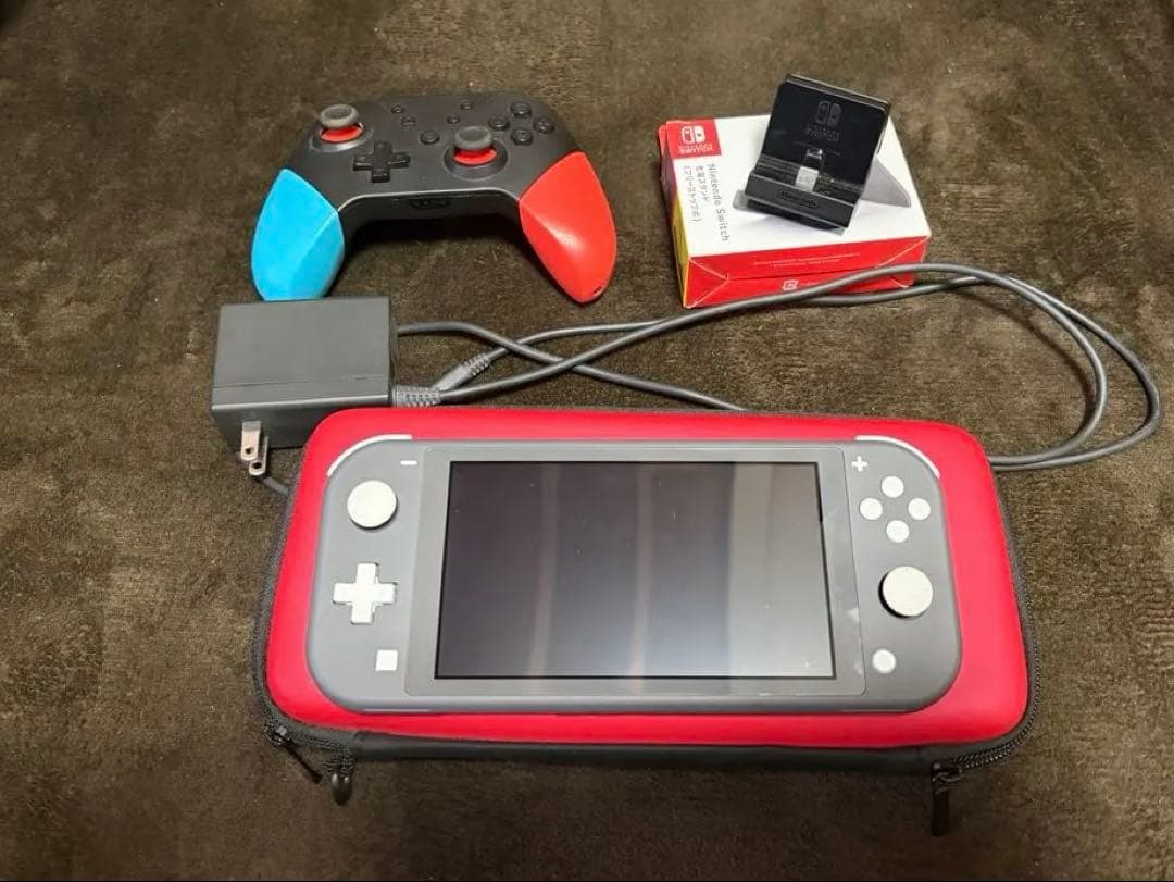 Nintendo Switch Lite グレー 充電器、おまけ付き - メルカリ