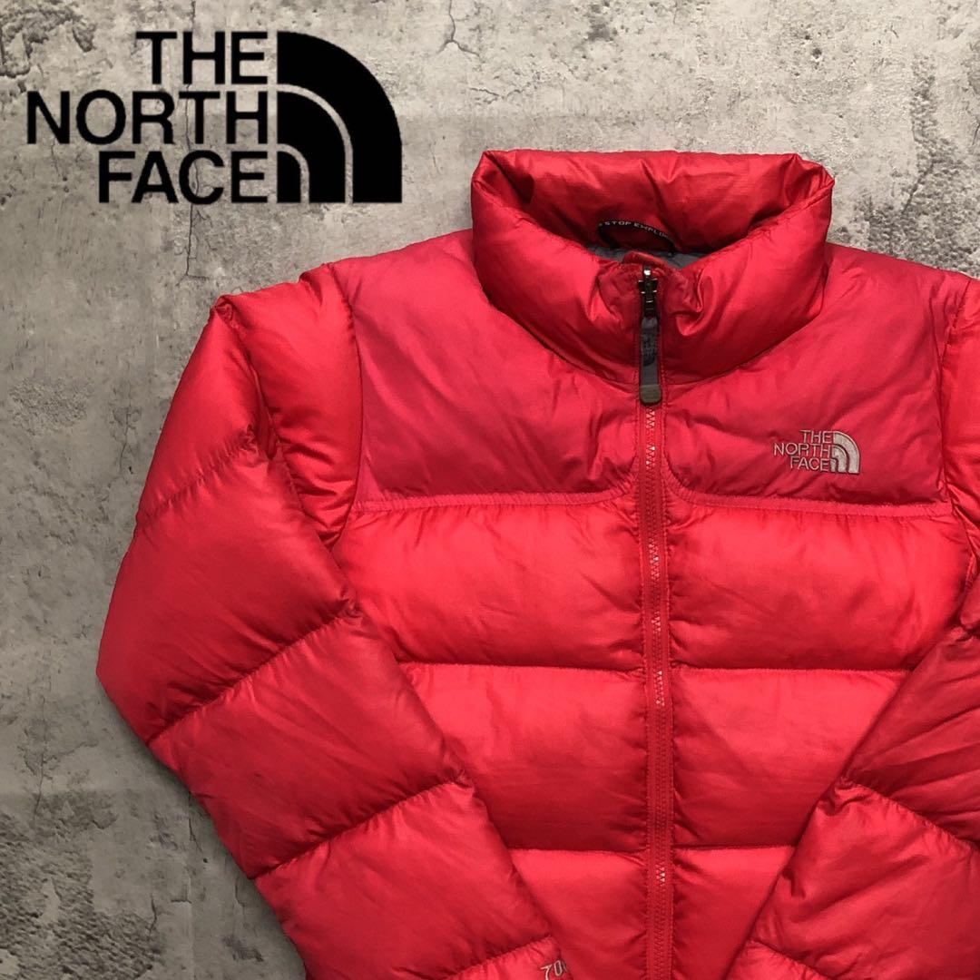 ザノースフェイス ダウンジャケット 赤ピンク レディースS 700フィル