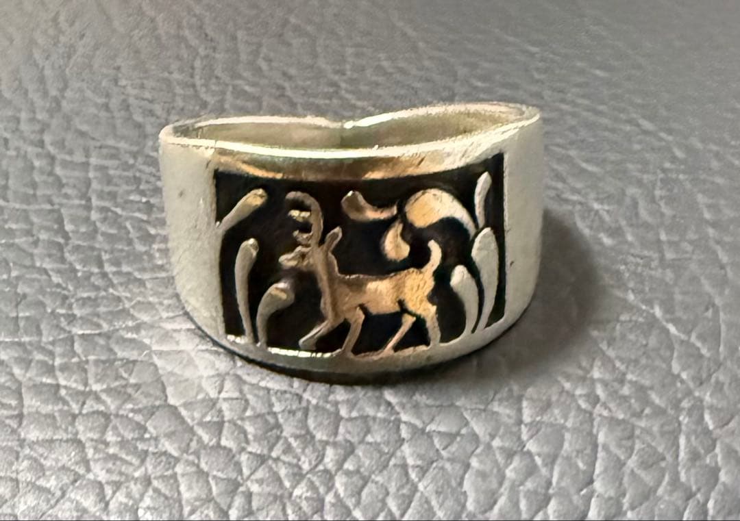 ホピ族 シルバーリング 鹿モチーフ ホピ族：ディア（鹿）デザイン リング 12号 - PINE☆FIELD（パイン