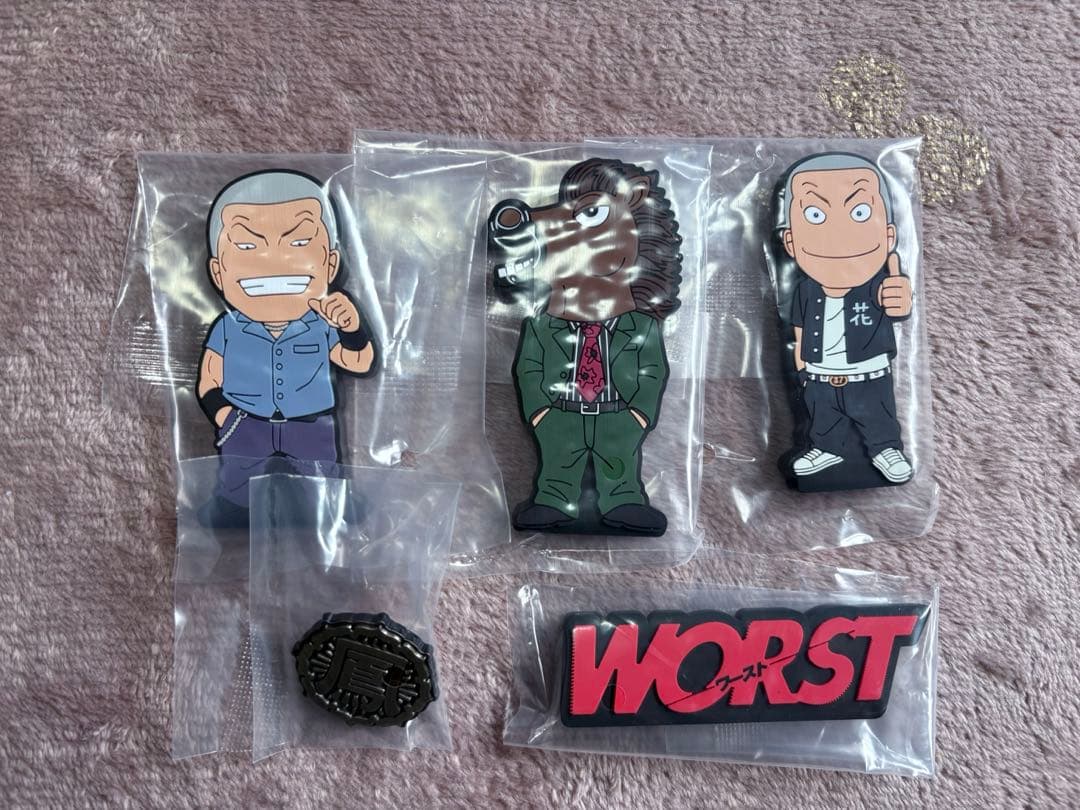 一番くじクローズ　WORSTラストワン賞　花木九里虎 &D賞 バックル風&おまけ