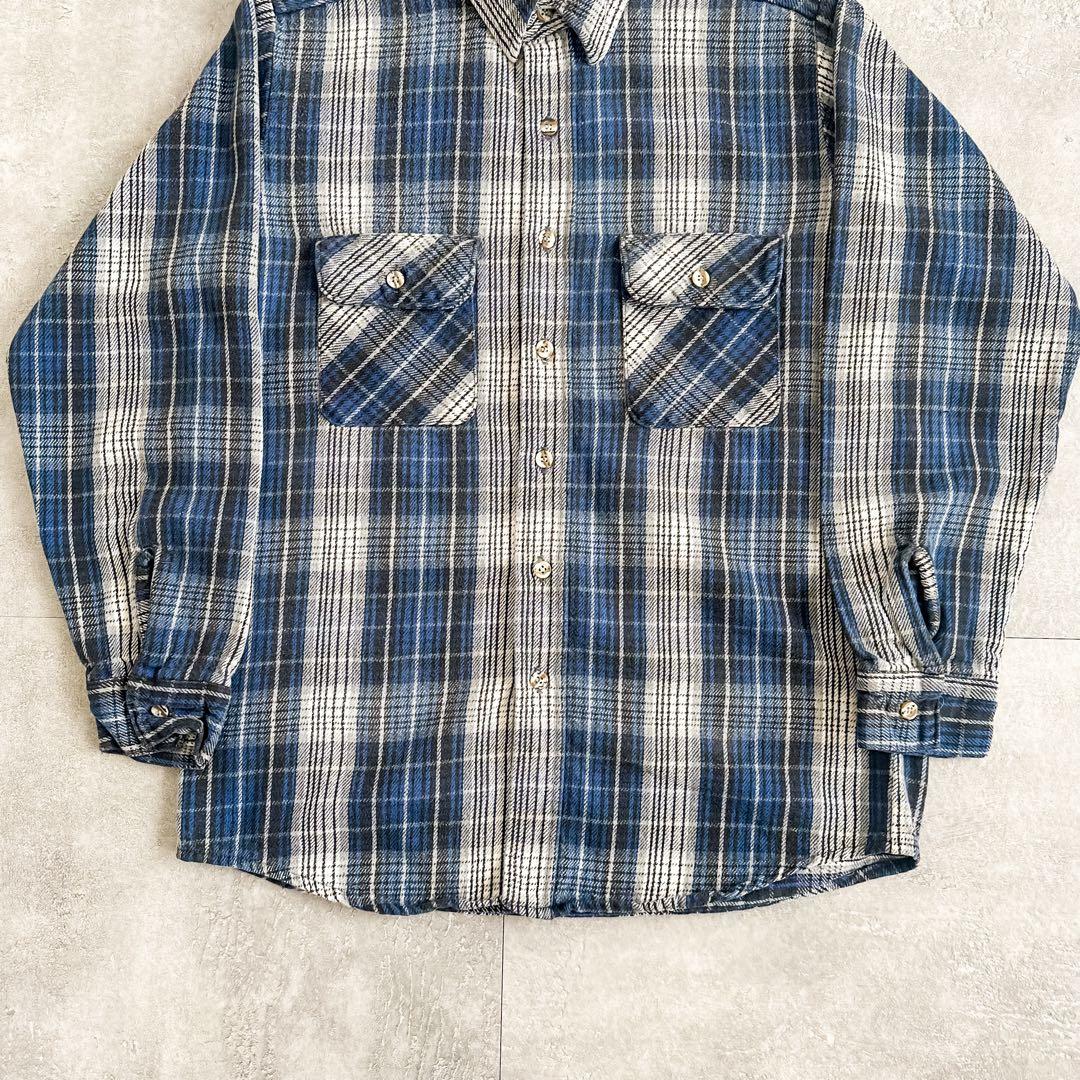90s FIVE BROTHER USA製 チェック柄 ヘビーネル ネルシャツ - メルカリ