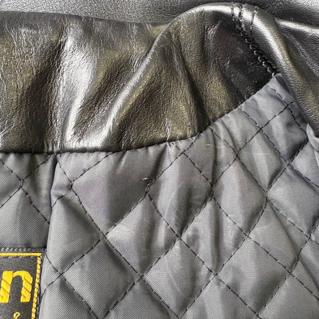 王者 vanson 傑作 シングルライダース 9D キルティング ブラック 38